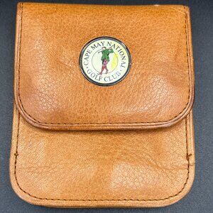 Taxi wallet brown leather genuine Cape May National Golf Club